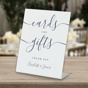 Signe De Table Cartes et cadeaux à signature bleu marine