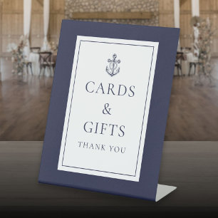 Signe De Table Cartes et cadeaux Ancre Naútica Bleu Marine