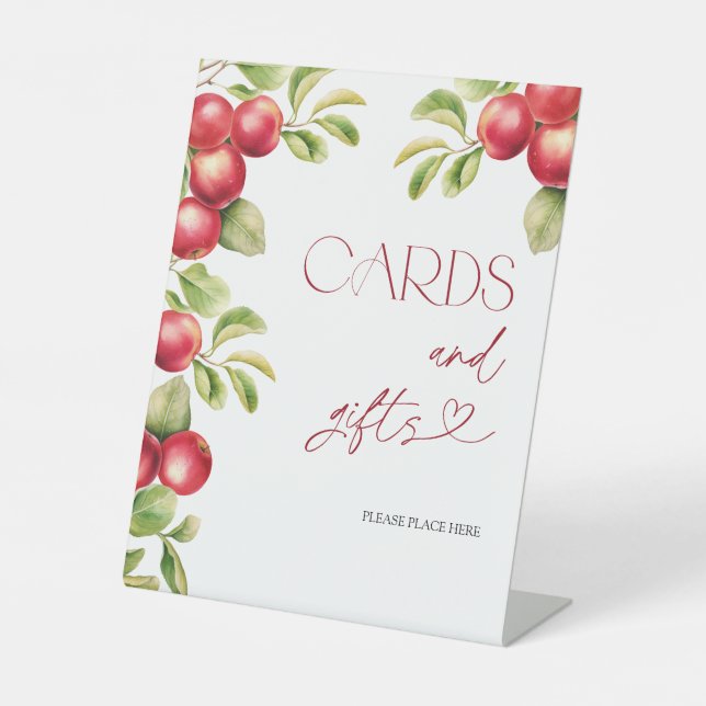 Signe De Table Cartes et cadeaux Apple modernes Fête des mariées  (Recto)