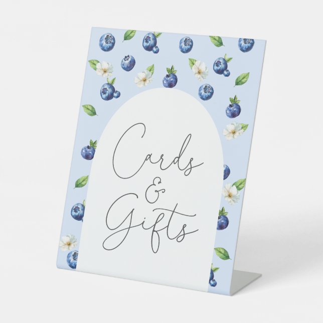 Signe De Table Cartes Et Cadeaux Berry Sweet Baby shower Blueberr (Recto)