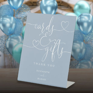 Signe De Table Cartes Et Cadeaux Cartes De Script Dusty Blue Hear