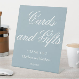 Signe De Table Cartes Et Cadeaux Chic Moderne Dusty Blue Mariage 