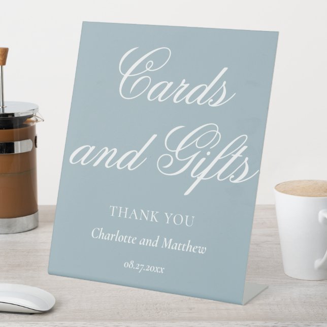 Signe De Table Cartes Et Cadeaux Chic Moderne Dusty Blue Mariage  (In SItu)