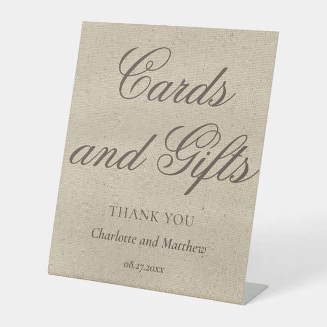 Signe De Table Cartes Et Cadeaux Chic Moderne Mariage Événement (Recto)