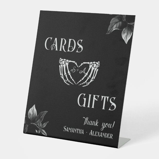 Signe De Table Cartes et cadeaux Coeur gothique Whimsigoth Mariag (Recto)