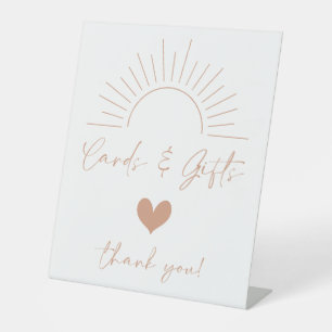 Signe De Table Cartes et cadeaux de Baby shower Boho Sun