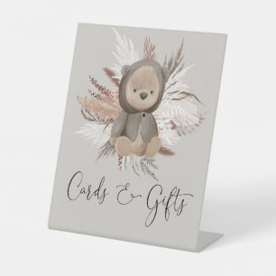 Signe De Table Cartes et cadeaux de Baby shower pour ours Boho