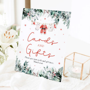 Signe De Table Cartes et cadeaux de Baby shower Red Christmas Pèr