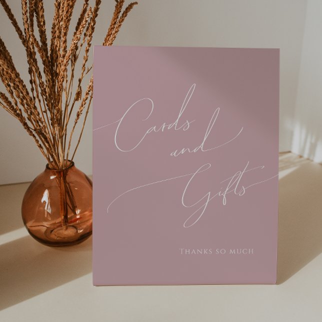 Signe De Table Cartes et cadeaux de Baby shower Rose Dusty Whimsi (Créateur téléchargé)