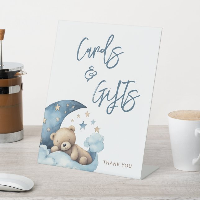 Signe De Table Cartes et cadeaux de Baby shower Teddy Bear Moon (In SItu)