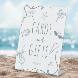 Signe De Table Cartes et Cadeaux de Fête de Fiançailles de Plage 