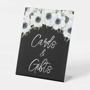 Signe De Table Cartes et Cadeaux de Fête de Mariage Floral Noir e