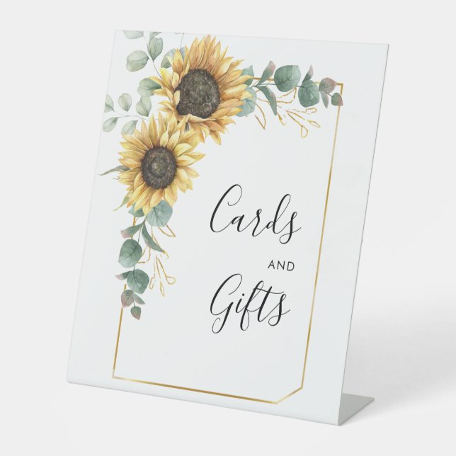 Signe De Table Cartes et cadeaux de Fête des mariées de tournesol (Recto)