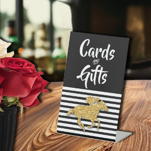 Signe De Table Cartes et cadeaux de Fête des mariées Gold Racehor