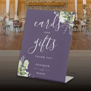 Signe De Table Cartes et Cadeaux de Fleurs Violettes