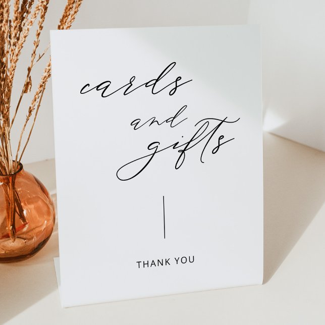 Signe De Table Cartes et cadeaux de mariage à script moderne (Créateur téléchargé)