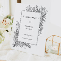 Cartes et cadeaux de mariage blanc et noir