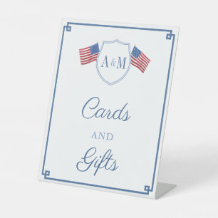 Signe De Table Cartes et Cadeaux de Mariage Classiques Rouge Bleu