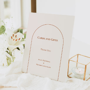 Signe De Table Cartes et cadeaux de mariage en ivoire Boho Arch s