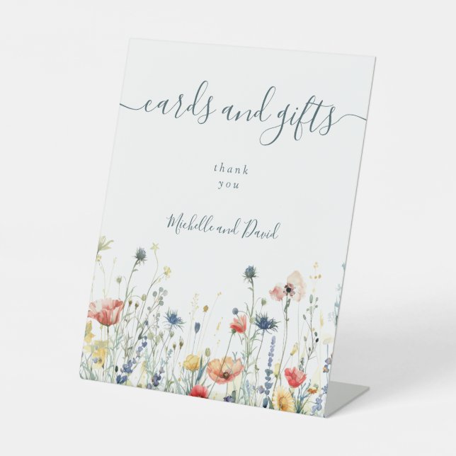 Signe De Table Cartes et cadeaux de mariage Fleurs sauvages vibra (Recto)