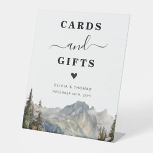 Signe De Table Cartes et cadeaux de montagnes rustiques