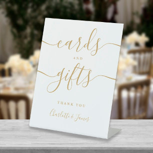 Signe De Table Cartes et cadeaux de signature en or moderne