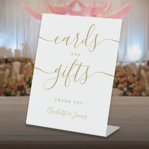 Signe De Table Cartes et cadeaux de signature en or moderne