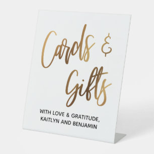 Signe De Table Cartes et cadeaux de typographie or simple, messag