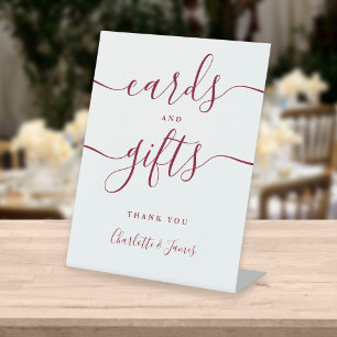Signe De Table Cartes et cadeaux élégants de signature bordeaux
