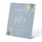 Cartes et cadeaux élégants de verdure florale bleu