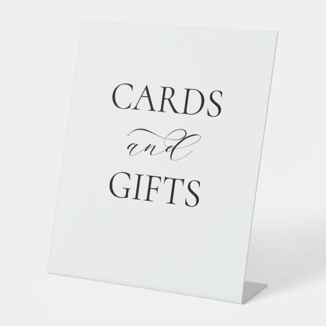 Signe De Table Cartes et cadeaux élégants Mariage noir blanc (Recto)