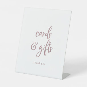 Signe De Table Cartes et cadeaux en or Rose rustique
