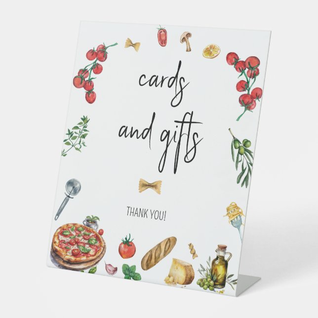 Signe De Table Cartes et cadeaux enseigne de style italien (Recto)