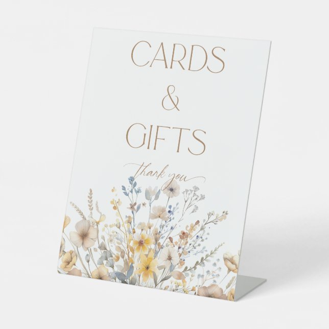Signe De Table Cartes Et Cadeaux fleurs sauvages Fêtes des mariée (Recto)