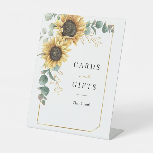 Signe De Table Cartes et cadeaux géométriques de tournesol Eucaly (Recto)