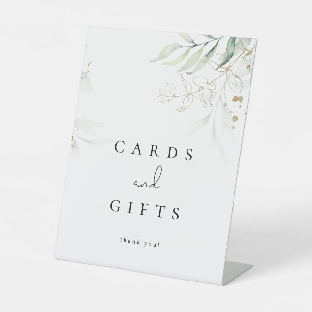 Signe De Table  Cartes et cadeaux Green Gold Modern  (Recto)