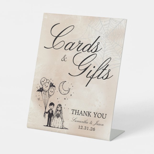 Signe De Table Cartes et cadeaux Little Couple éffrayants (Recto)
