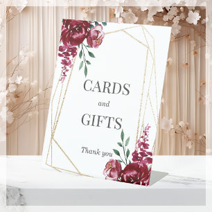 Signe De Table Cartes et cadeaux Mariage Floral Bourgogne