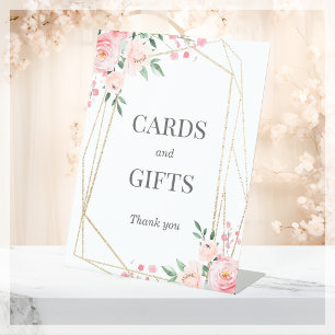 Signe De Table Cartes et cadeaux Mariage floral rose pâle