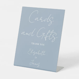 Signe De Table Cartes et cadeaux minimalistes de couleur bleu pou