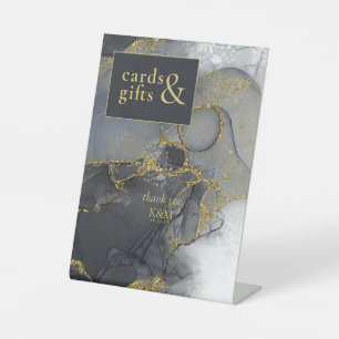 Signe De Table Cartes et cadeaux Moody Ink Charcoal Gold ID988