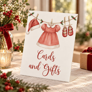 Signe De Table Cartes et cadeaux pour le premier Noël de bébé