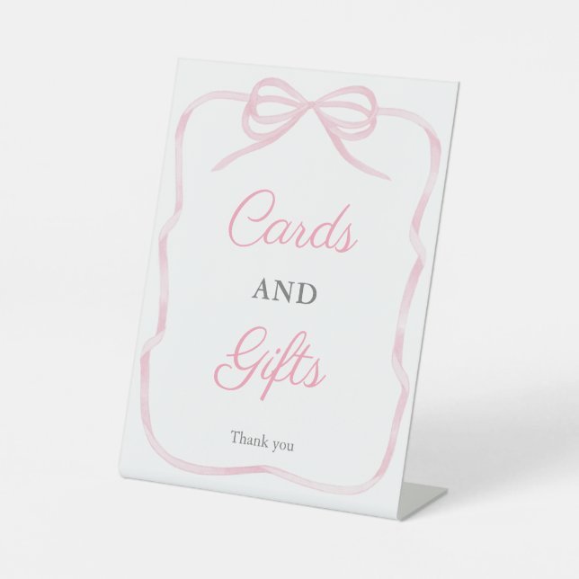 Signe De Table Cartes Et Cadeaux Rose Girly 8x10 Baby shower (Recto)