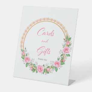 Signe De Table Cartes et cadeaux Roses roses pastel et baby's bre