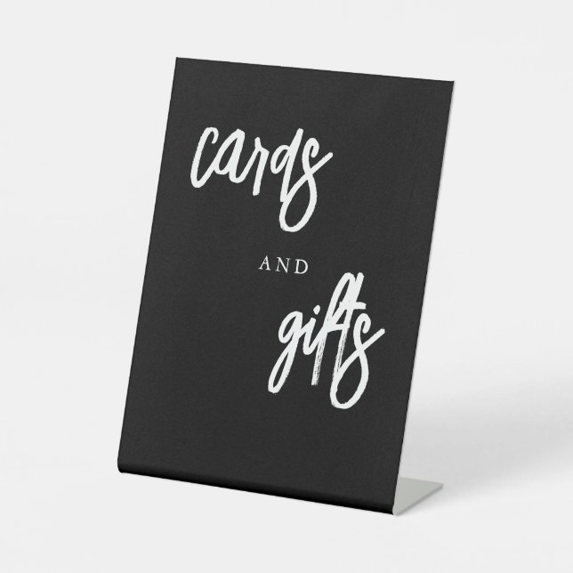 Signe De Table Cartes et cadeaux Tableau Mariage noir et blanc (Recto)
