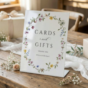 Signe De Table Cartes et Cadeaux Wildflower Élégante Fête de Mari