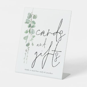 Signe De Table Cartes Eucalyptus modernes Cadeaux Mariage de scri