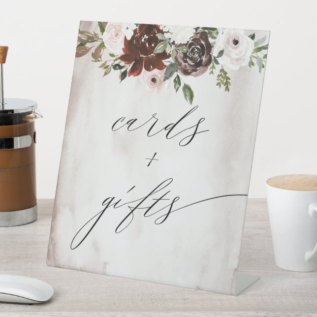 Signe De Table Cartes florales Burgundy Rose Rose (In SItu)