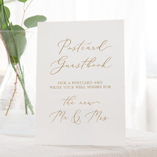Signe De Table Cartes postales Delicic Gold Calligraphy Livre d'o