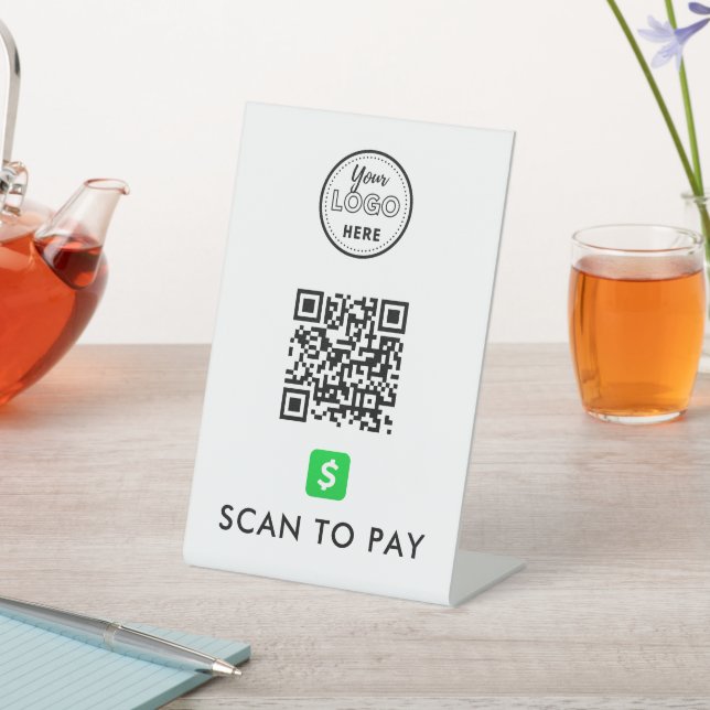 Signe De Table CashApp QR Code numérisation pour payer logo moder (In SItu)
